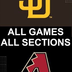 15x Tickets (Incl. VIP Home Plate) – Padres vs Diamondbacks All Games

