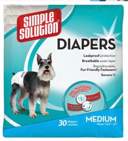 Simple Solution Dog Diapers Medium 30 Count