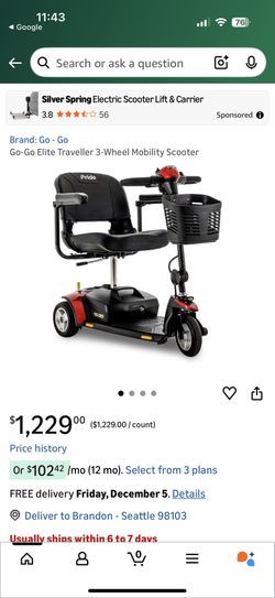 Pride Mobility Go Go Elite Traveller 3-wheel Scooter - Travel Mobility for adults