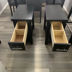 Black Real Wood End Tables 