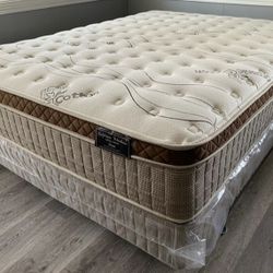 Queen Organic Cloud Edition Europillow Top 12inch Matres Andboxspring!!