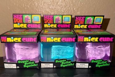 NeeDoh / NEE DOH Purple & Blue Nice Cube Super Solid Squish! Viral Squeezy Stress Ball Fidget Toy New