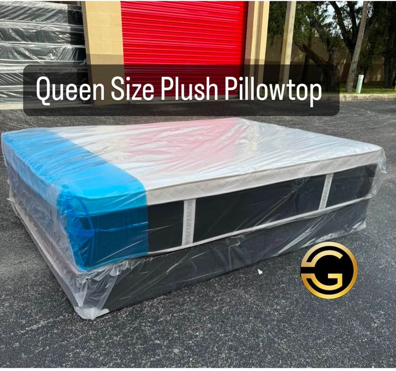 NEW Mattress Queen Size Plush Pillowtop With Box Spring // Offer 🚚