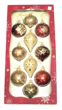 Kirkland Hand Decorated Glass Ornaments (10 Pack)