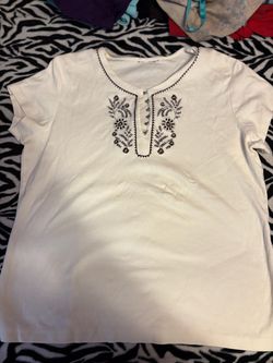 white flower brown shirt