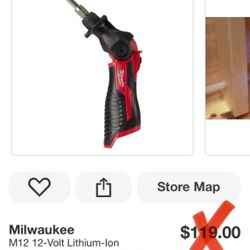 Milwaukee M12 12-Volt Lithium-lon Cordless Soldering Iron (Tool-only)