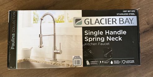 Glacier Bay Paulina Single-Handle Spring Neck Pull Down Sprayer Kitchen Faucet in Stainless Steel
