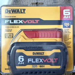 DeWALT DCB606 FlexVolt 60V / 20V 6.0 AH  6 Ah Lithium Ion Battery
