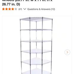 Silver 6-Tier Metal Freestanding Garage Storage Shelving Unit 