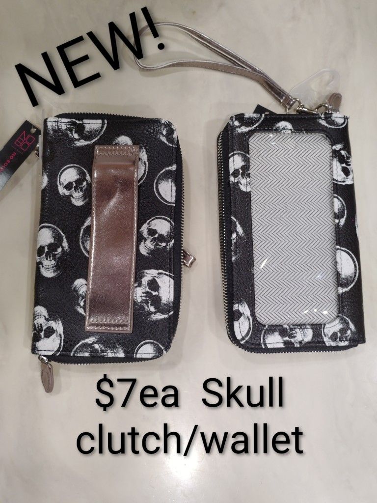 SKULLS. CLUTCH/WALLET HALLOWEEN READY?