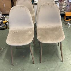 some scratch Velvet Dining Chairs Set of 4 - Kitchen Chairs with Metal Legs for Living, Bedroom, Restaurant - Warm Grey Chairs for Dining Room, Chair 