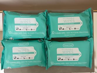 Flushable wipes, 200ct, new