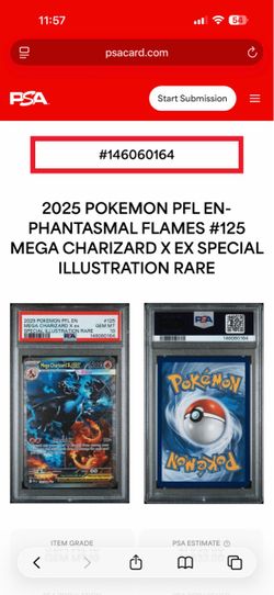 Pokemon Mega Charizard x ex 125/094 PSA 10