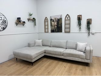 Living Spaces Gray Sectional Couch - Free Delivery
