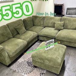 🆕Sectional Sofa and ottoman 🛋️ Dimensions: 99"x 99"x 35"H  ⚡️You will receive a brand new item in box📦   🚛Fast delivery   ✅️Delivery fee depends o