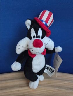 Looney Tunes Yankee Doodle Sylvester Patriotic 7" Mini Bean Bag 1999