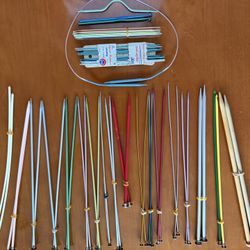 Assorted Sizes Of Knitting Needles