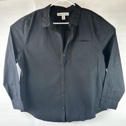 Amazon Essentials Black Button Down Shirt XXL 100% Cotton