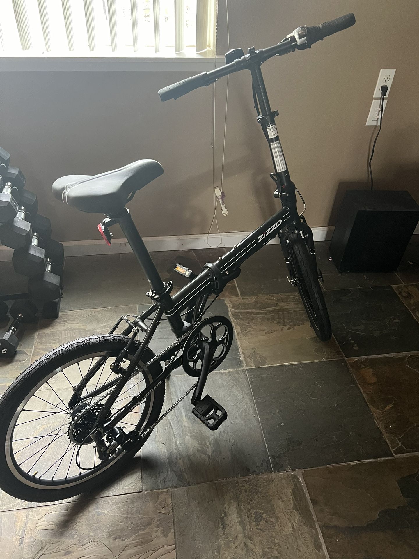 ZiZZO Urbano 24lb Lightest Aluminum Frame Genuine Shimano 8-Speed 20-Inch Folding Bike - Space Gray