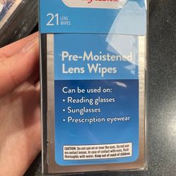Walgreens pre-moistened 21 lens wipes new