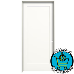RELIABILT 28-in x 80-in Primed Hollow Core 1-panel Left Hand Molded Composite Single Prehung Interior Door