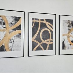 Decorative Abstract Wall Art - Black/Gold