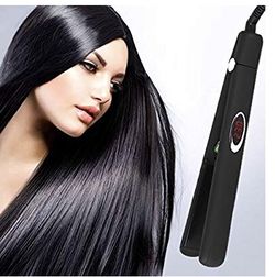 NEW! Hair Straightener Professional Flat Iron 2 in 1 Straightening and Curly Ceramic Ionic LED Display Adjustable Temperature Auto-Off for Salon Home