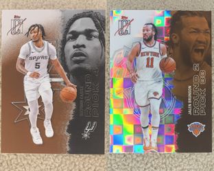 Stephon Castle 2025-26 Topps Signature Class Bronze Refractor + Jalen Brunson 2025-26 Topps Signature Class Pandora Refractor