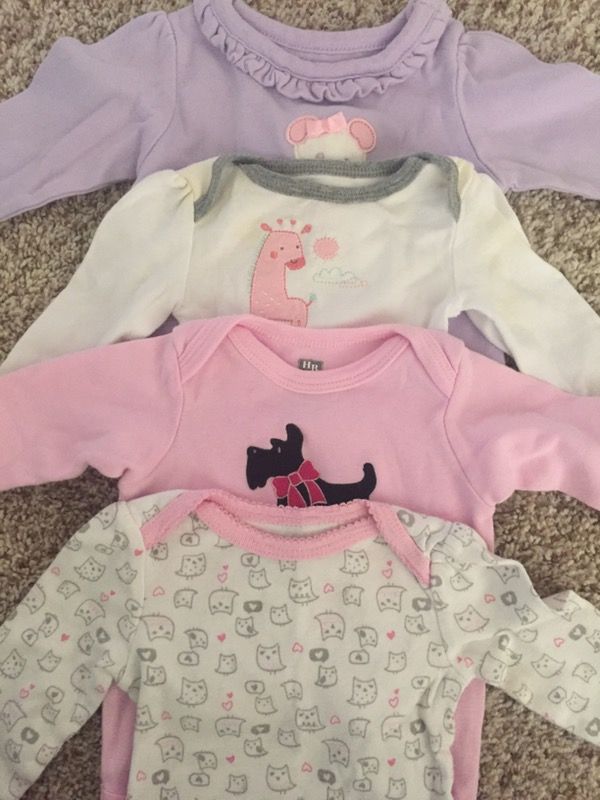 Baby girl clothes 0-3M long sleeve onesies