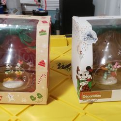 Disney Store Glass Snow Globe Ornaments $40. Pickup In Oakdale 