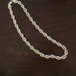 20 Inch Twisted Rope 8 mm 925 Silver Necklace 