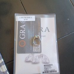 925 Sterling Silver Moissanite Ring 2 Carat