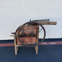 Antique Cast Iron and Wood Farm Grinder