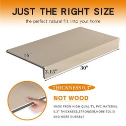  ( Oak Color ) 5 Pcs Foamed Pvc Wire Shelf Covers With Wood Grain, 30X16In, Includes 10 Angle Holders For Easy Install And Stylish Pantry/Kitchen Deco