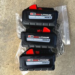 (3) New Milwaukee M18 HIGH OUTPUT 8.0 Batteries