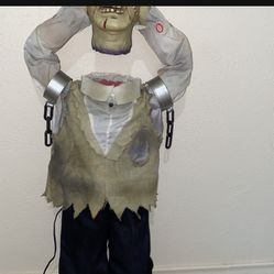 Heads Up Harry 36" Animatronic Frankenstein Lights Up Talks Works Halloween Prop