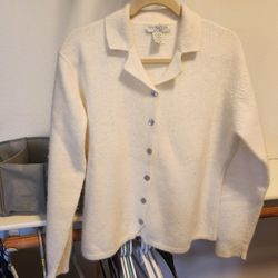 Angora And Lambswool Cardigan Women's Size Xl