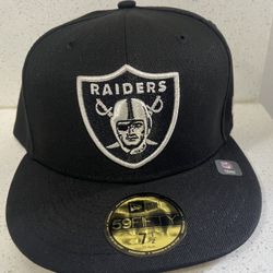 Raiders Size 7 1/2 Gold Brim Fitted Hat