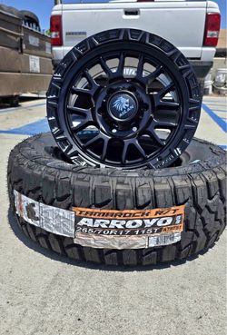 New Wheels Aslan FBX109 17x9 Matte Black + Arroyo RT 265/70R17 installation included