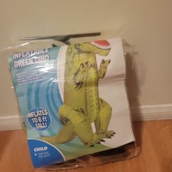 Inflatable Green Dinosaur  And Brown Inflatable Dinosaur 