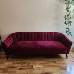 Magenta Velvet Couch