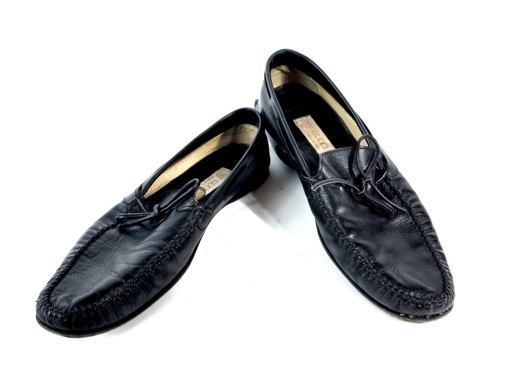 Gucci Black Leather Driving Loafers Men's Size 43D EU 10 US :B