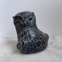 Vintage The Orginal Wolf Sculptures Soapstone Carved Owl Babies Owlets Figurine, MCM, Canada