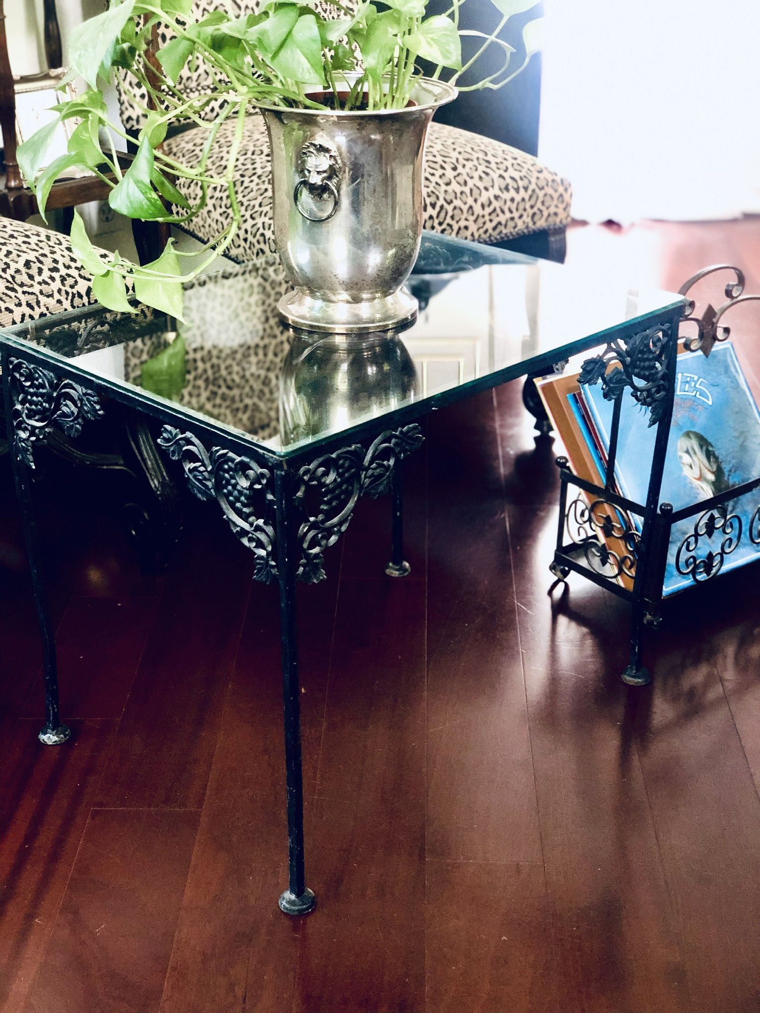 Iron & Glass Side Table
