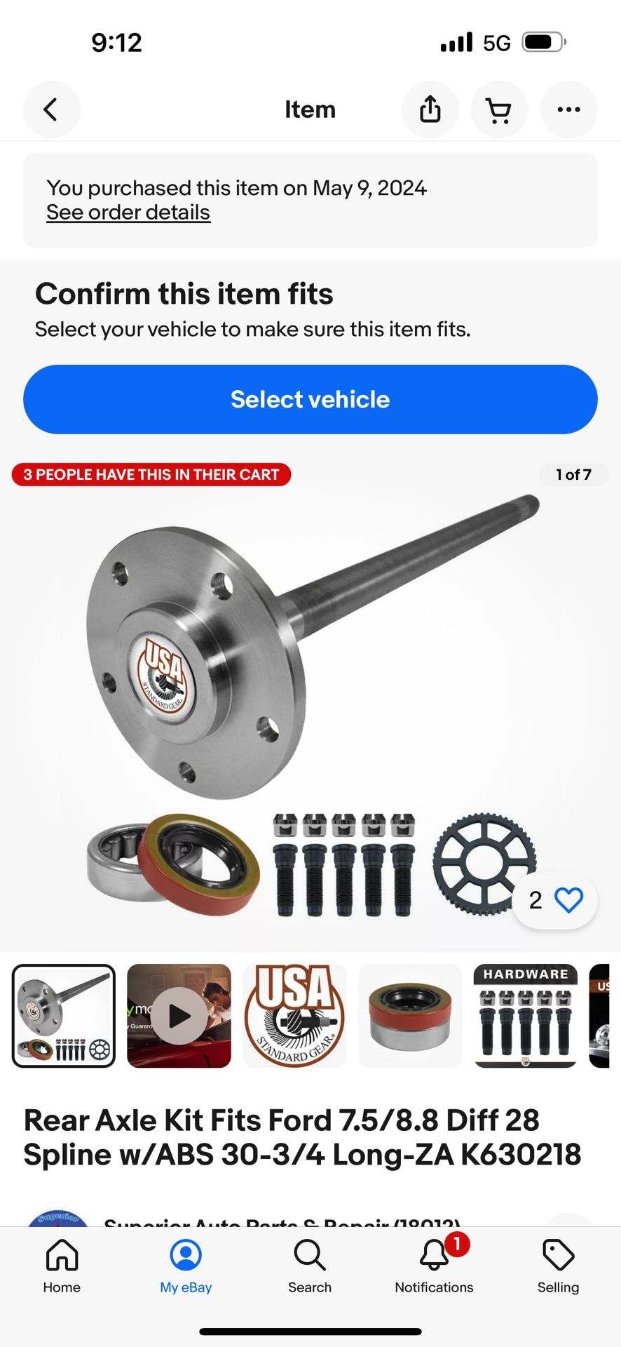 Axle Drive Shaft Mustang