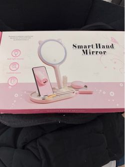 Makeup Desk Mirror with LED Lights & 5X Magnifying, Small Hand Double-Side