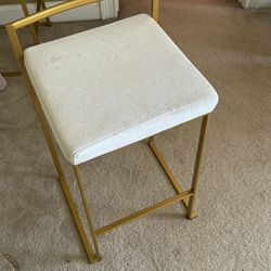 Gold And White Bar Stool