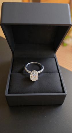 💎 3.04 Carat oval Cut Lab Diamond Ring , 14K white Gold – IGI Certified 💎