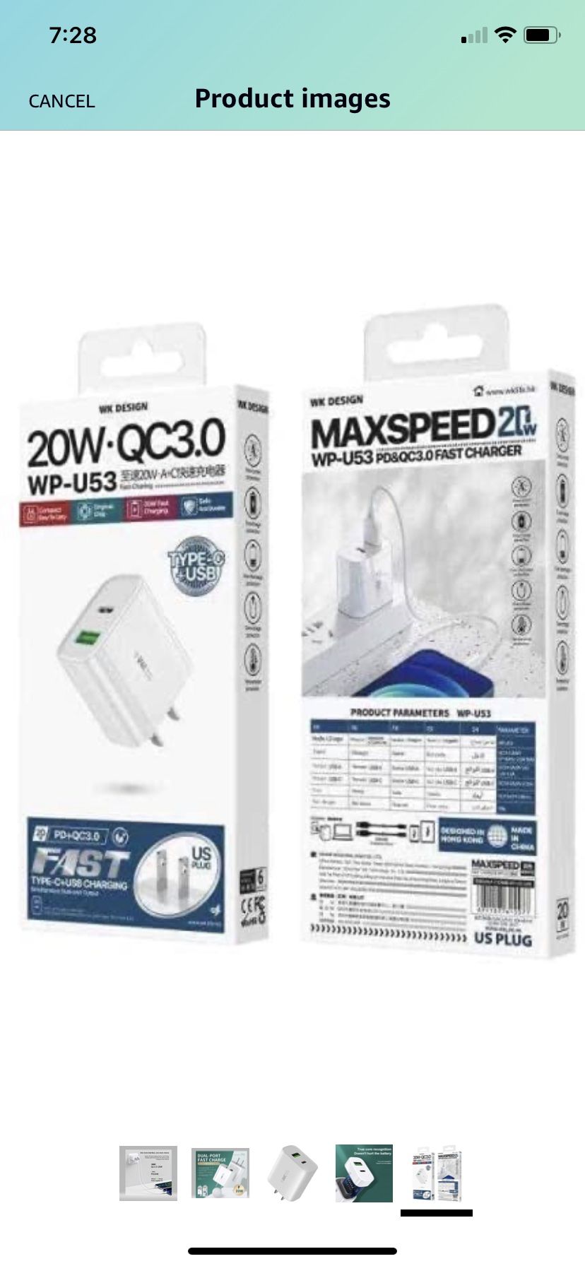 Fast charger Type C And USB - New In The Box