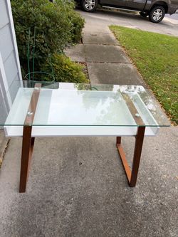 Glass top desk
